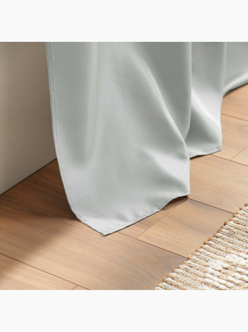 Rideau grande hauteur à œillets – Polyester uni Essentiel Gris perle - Kiabi