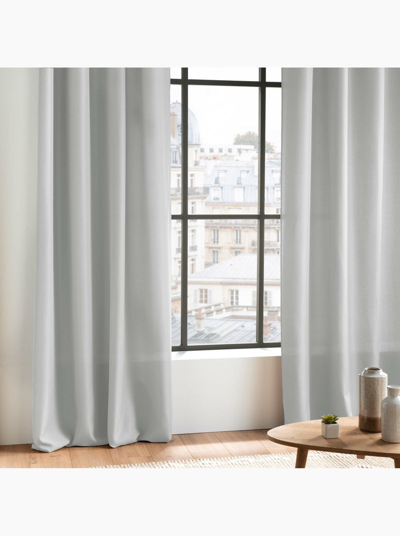 Rideau grande hauteur à œillets – Polyester uni Essentiel Gris perle - Kiabi