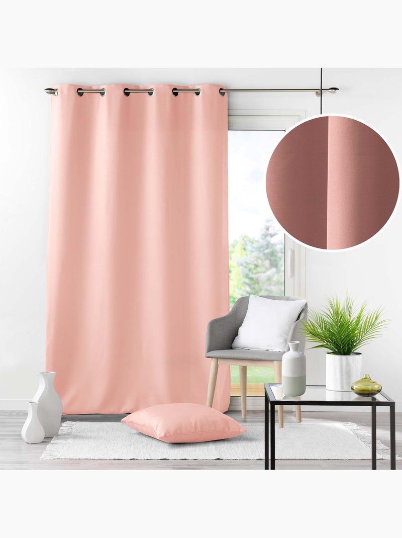 Rideau grande hauteur à œillets – Polyester uni Essentiel Rose poudré - Kiabi