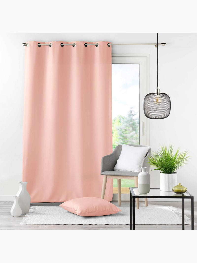 Rideau grande hauteur à œillets – Polyester uni Essentiel Rose poudré - Kiabi