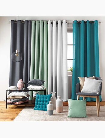 Rideau grande hauteur à œillets – Polyester uni Essentiel