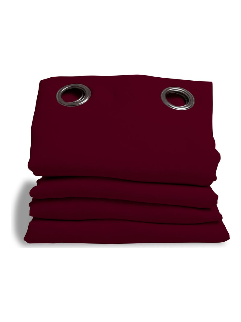 Rideau Grande hauteur Phonique Thermique et Occultant "Moondream" Rouge foncé - Kiabi