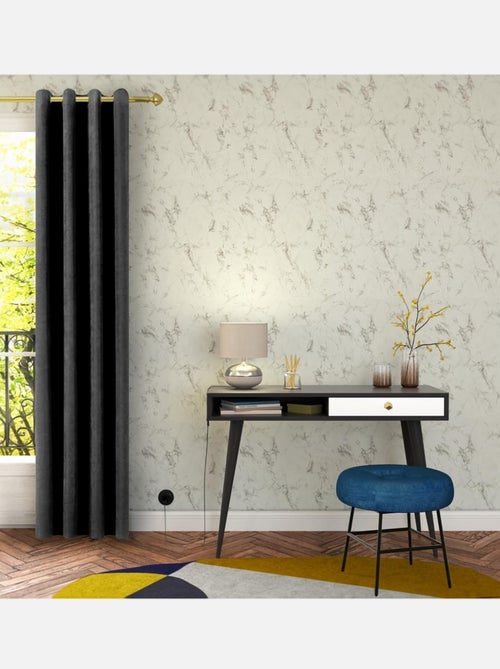 Rideau gris anthracite aspect velours - Kiabi