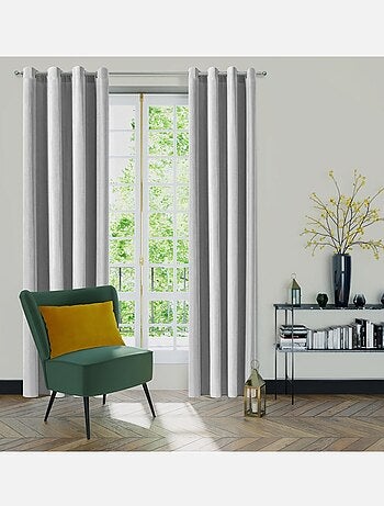 Rideau gris aspect velours