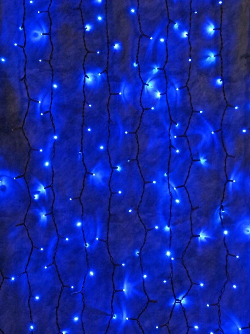 Rideau guirlande lumineuse extérieur 200 leds animées bleues