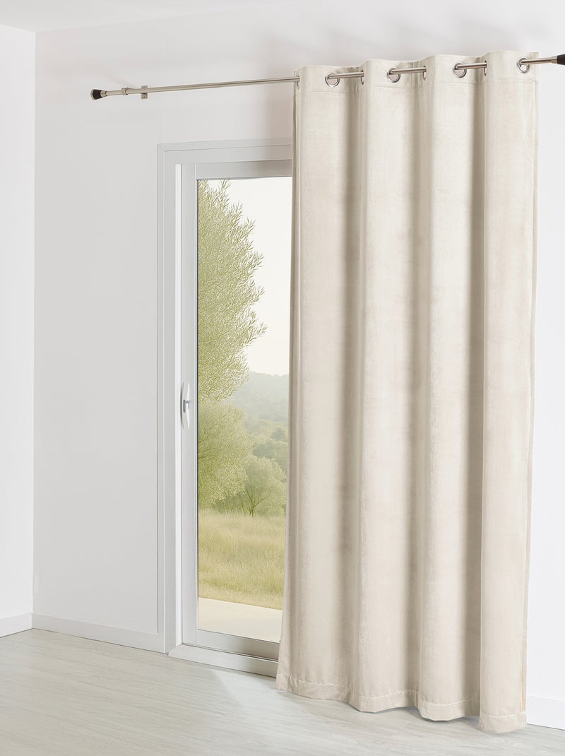 Rideau Ignifugé  M1 en velours premium Ecru - Kiabi