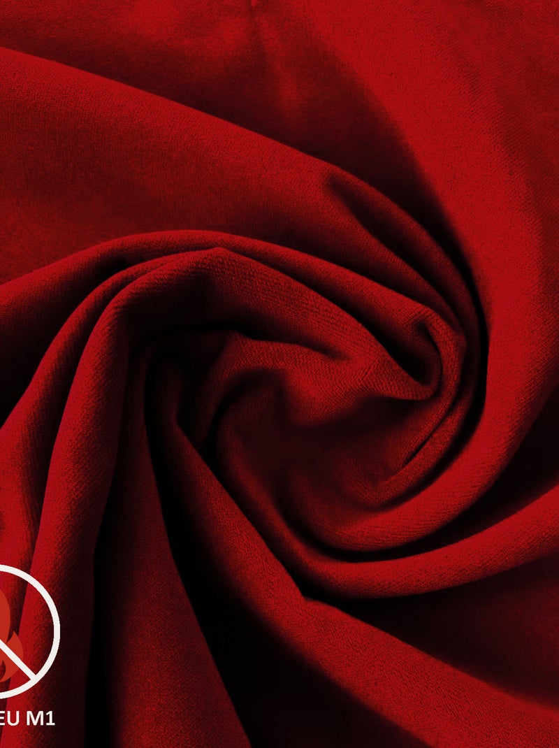 Rideau Ignifugé  M1 en velours premium Rouge - Kiabi