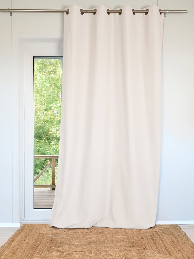 Rideau ignifugé M1 non feu demi-natté à œillets  FR Beige - Kiabi