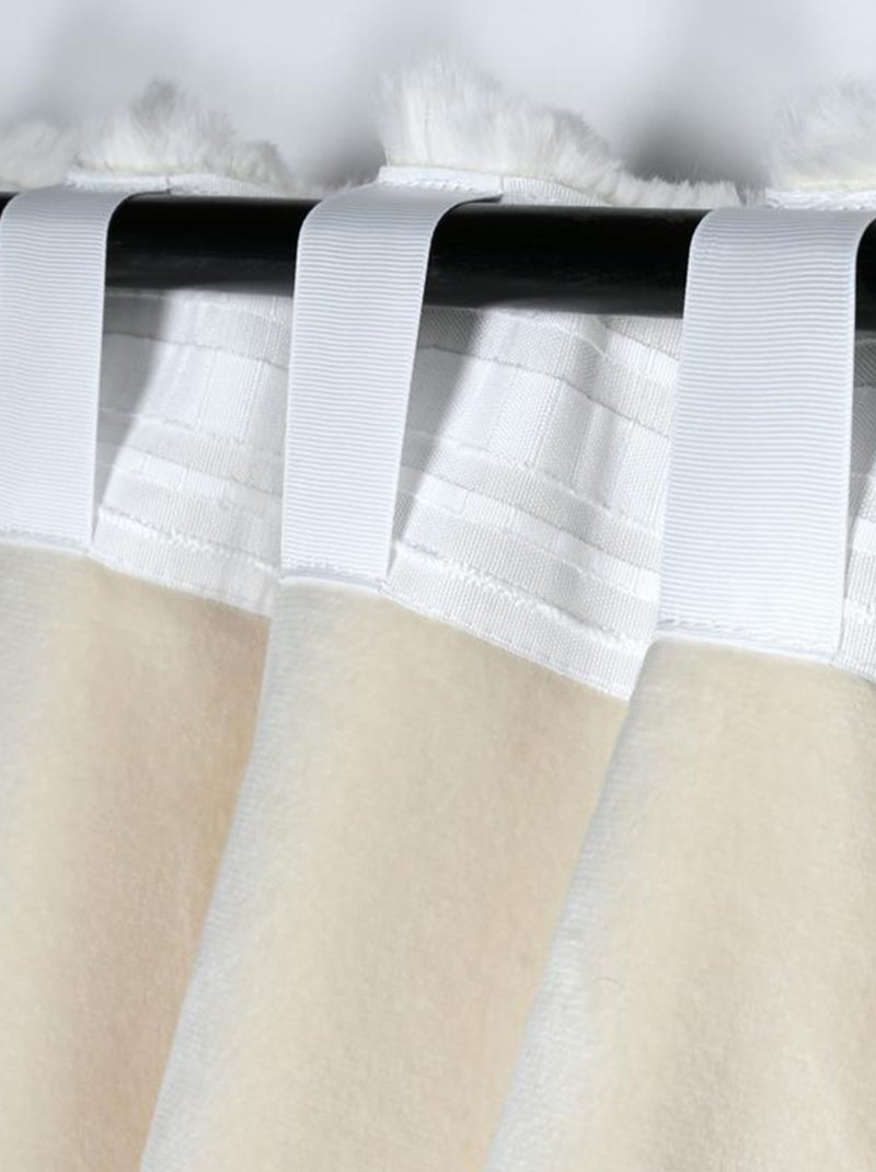 Rideau imitation fourrure ultra doux Ecru - Kiabi