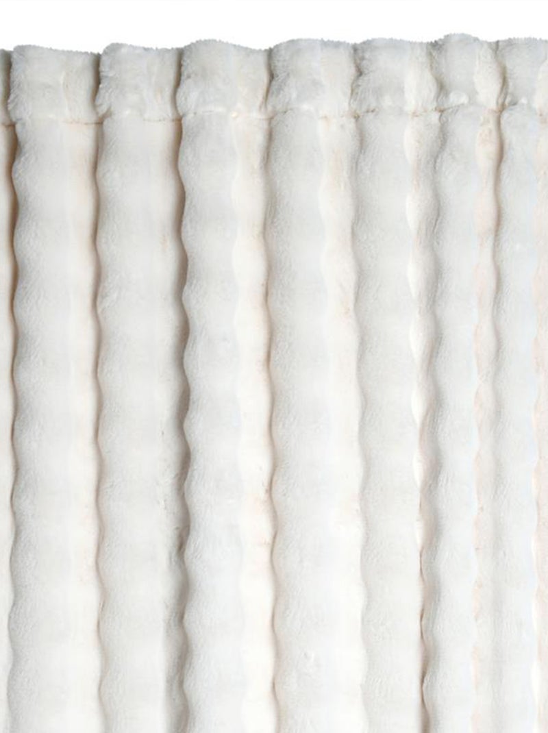 Rideau imitation fourrure ultra doux Ecru - Kiabi