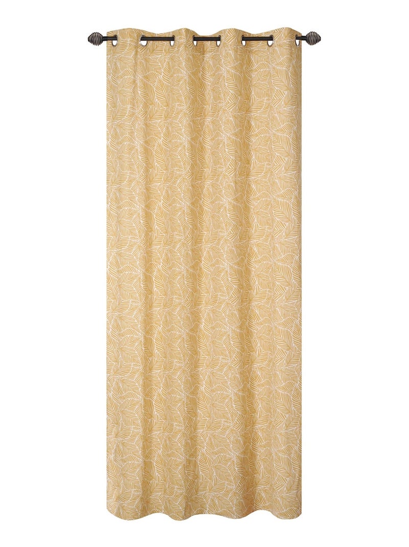Rideau imprimé - prêt à poser. Jaune or - Kiabi