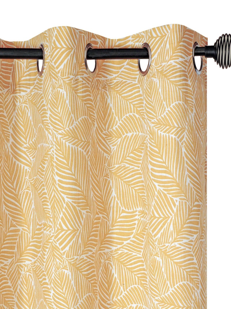 Rideau imprimé - prêt à poser. Jaune or - Kiabi