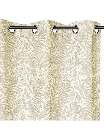 Rideau imprimé à œillets 140x240cm prêt à poser, beige et blanc