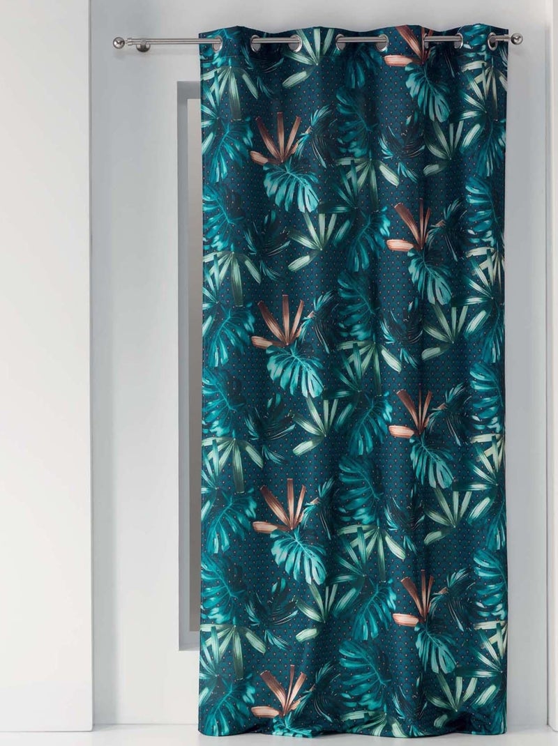 Rideau imprimé art déco Bleu - Kiabi