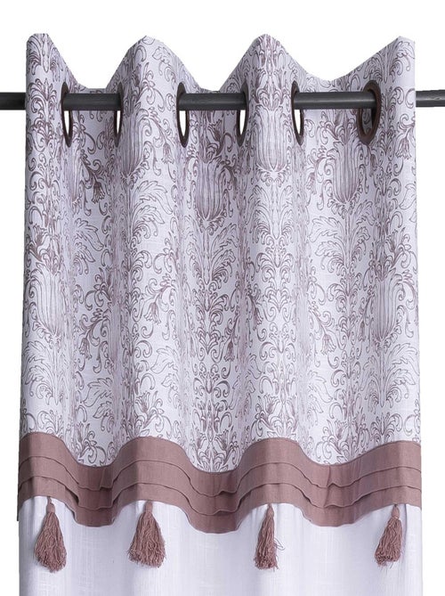 Rideau imprimé avec embrasse - Kiabi