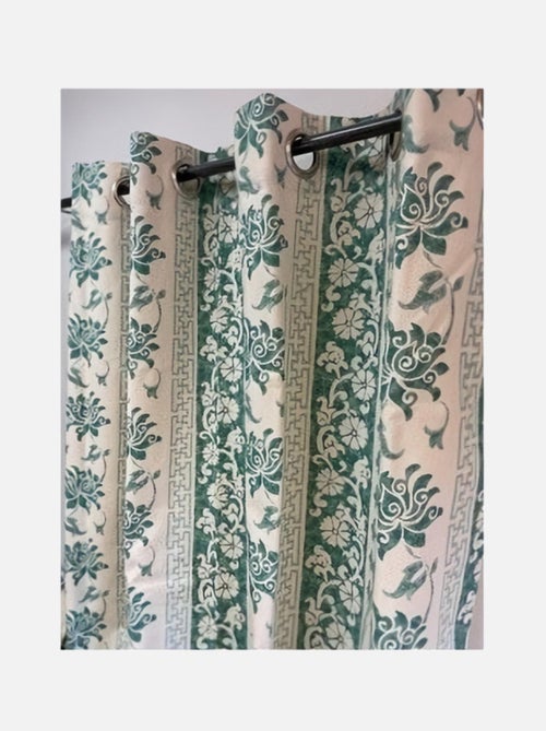 Rideau imprimé céladon ambiance jardin - Kiabi