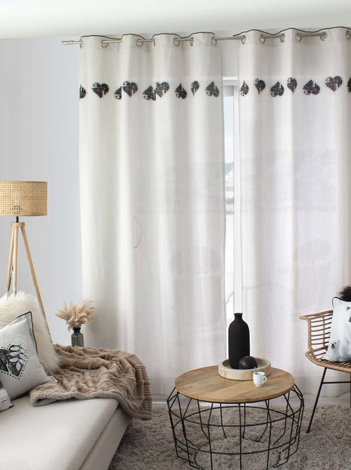 Rideau imprimé cœurs Epicéa - Kiabi