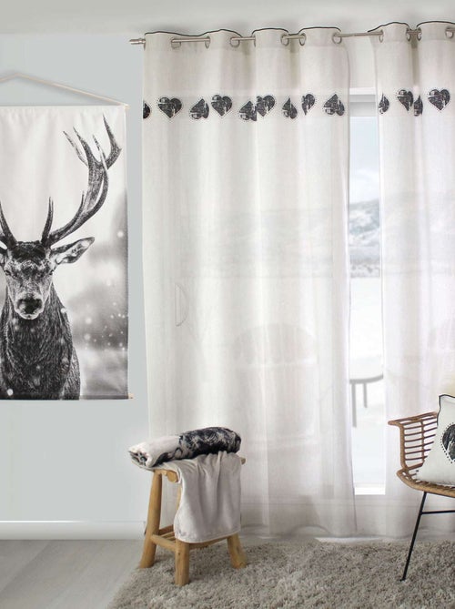 Rideau imprimé cœurs Epicéa - Kiabi
