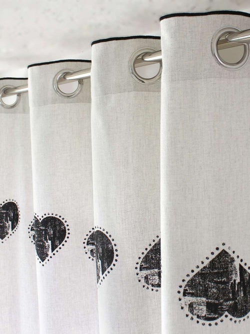 Rideau imprimé cœurs Epicéa - Kiabi