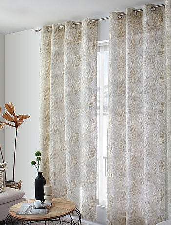 Rideau imprimé feuillage en coton recyclé