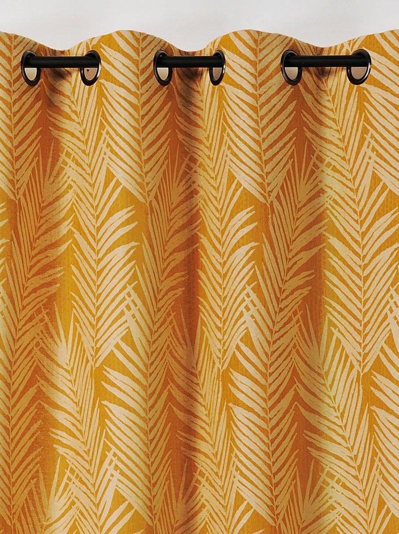 Rideau imprimé feuille de palmier Jaune - Kiabi