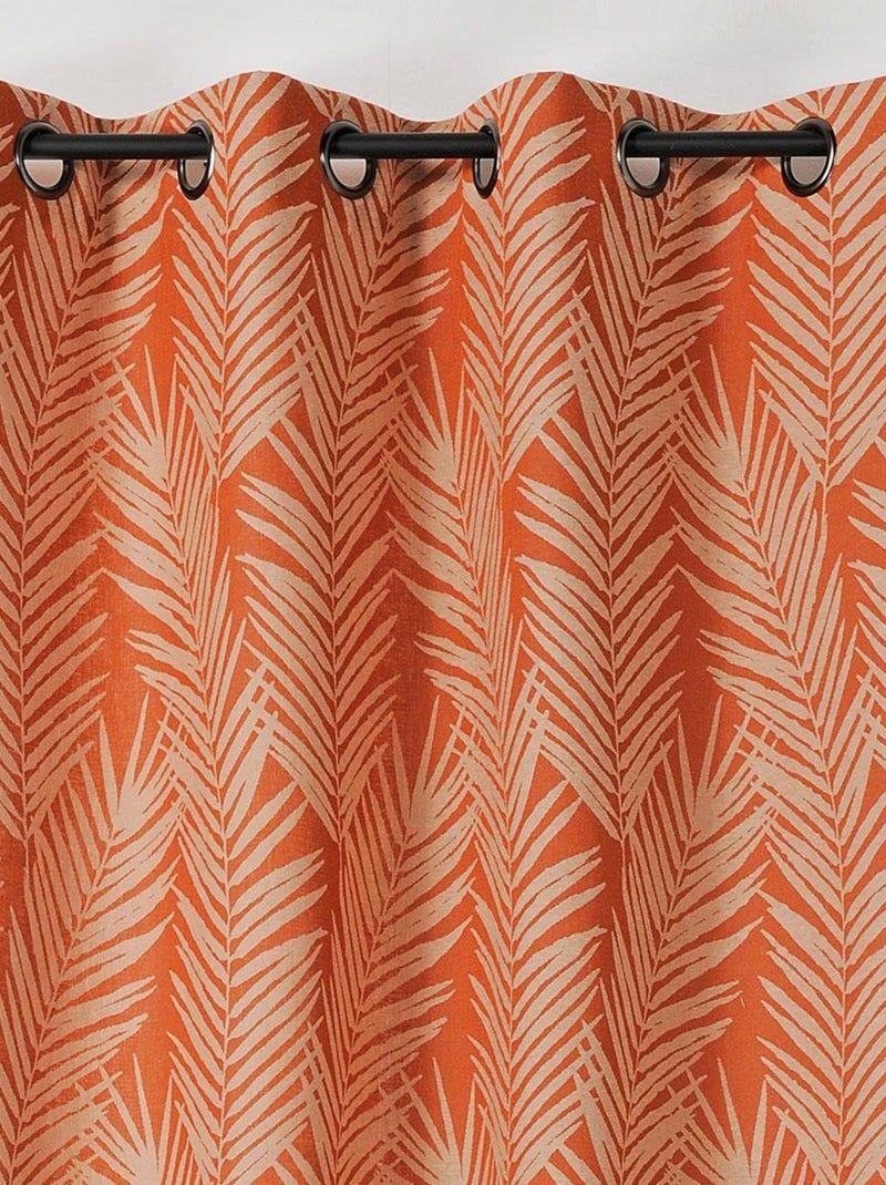 Rideau imprimé feuille de palmier Orange - Kiabi