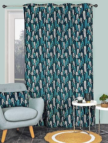 Rideau Imprimé feuilles - prêt à poser.