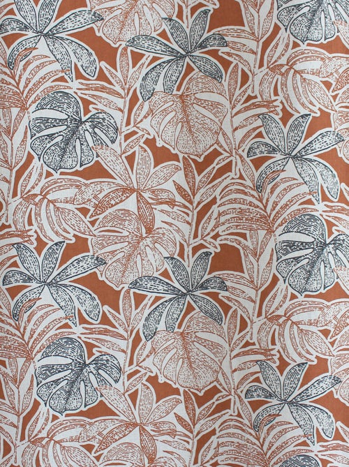 Rideau imprimé feuilles à oeillets - Kiabi