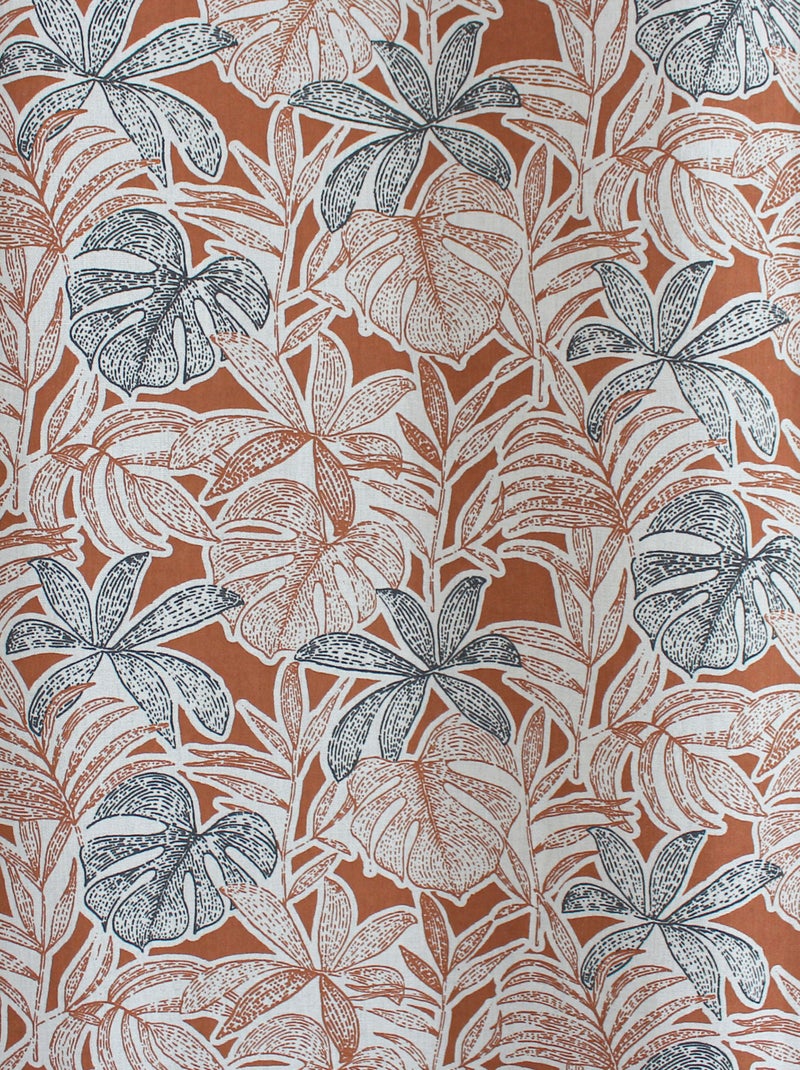 Rideau imprimé feuilles à oeillets Beige - Kiabi
