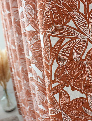 Rideau imprimé feuilles à oeillets