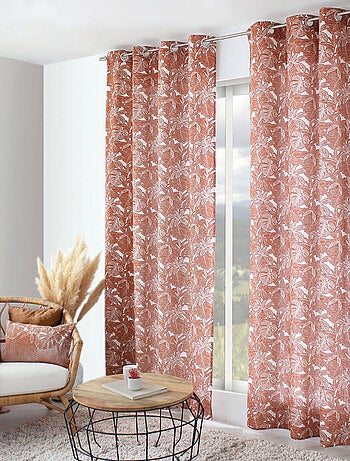 Rideau imprimé feuilles à oeillets