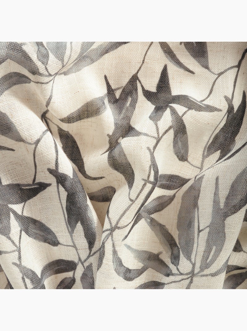 Rideau imprimé feuilles allover à œillets 140x240cm, Anthracite gris anthracite - Kiabi