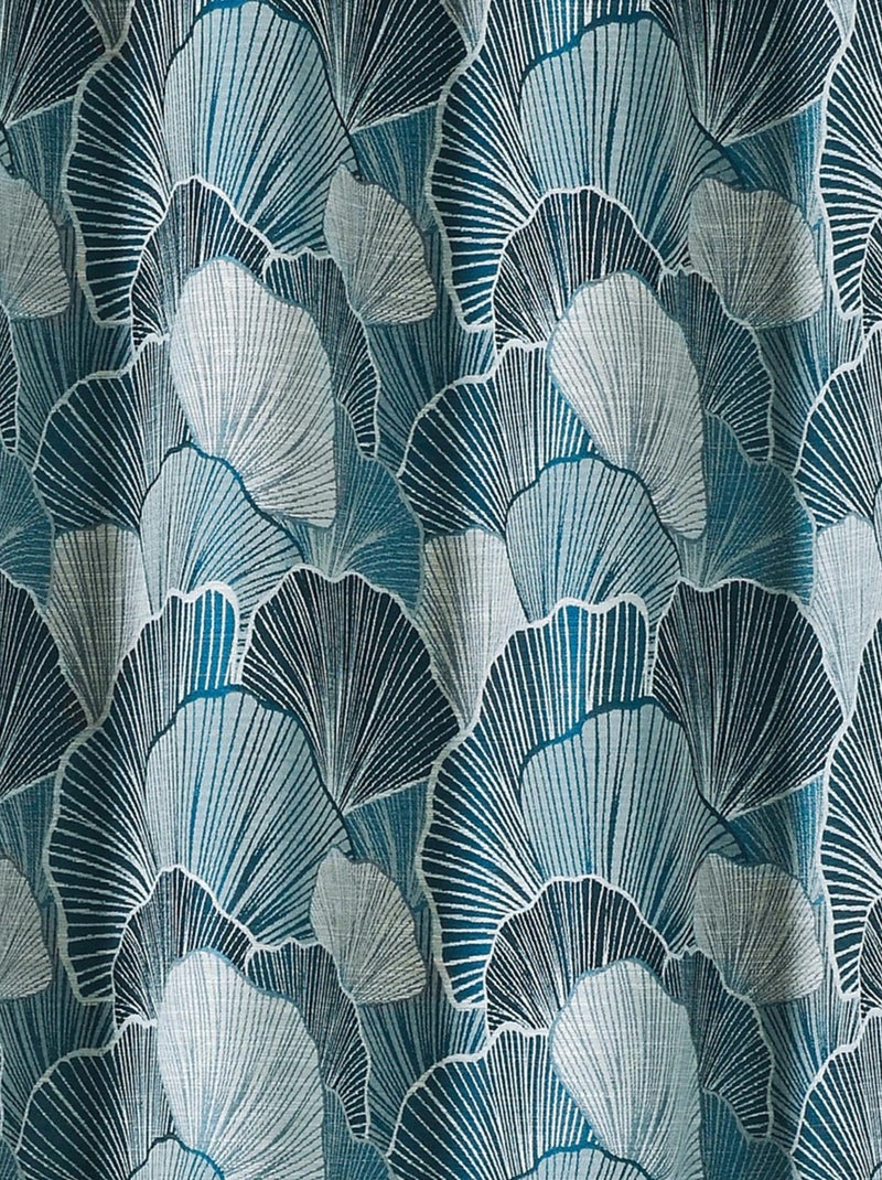 Rideau imprimé feuilles de ginko Bleu - Kiabi