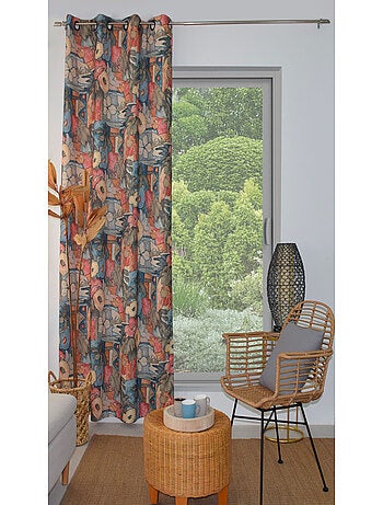 Rideau Imprimé Fleurs Graphiques – 140x240 cm – 100% Polyester