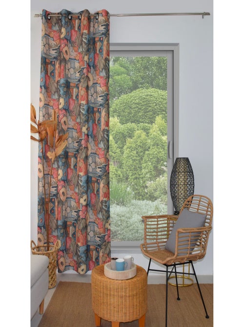 Rideau Imprimé Fleurs Graphiques – 140x240 cm – 100% Polyester - Kiabi