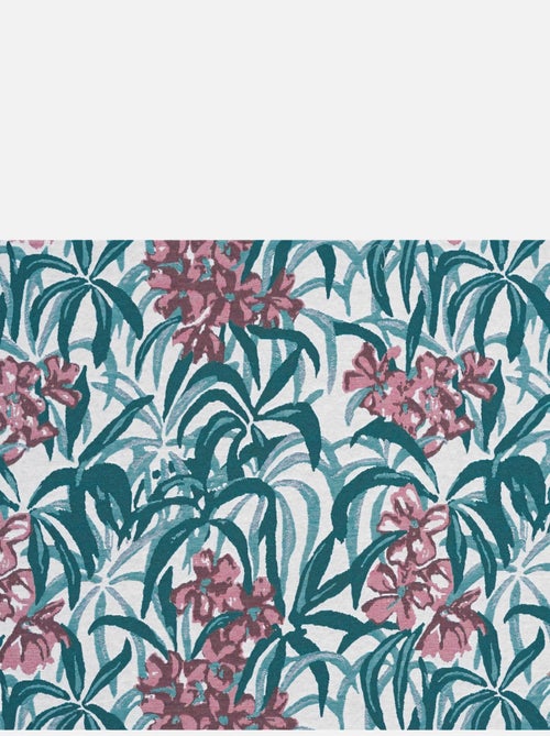 Rideau Imprimé Fleurs roses aux feuilles vertes - Kiabi