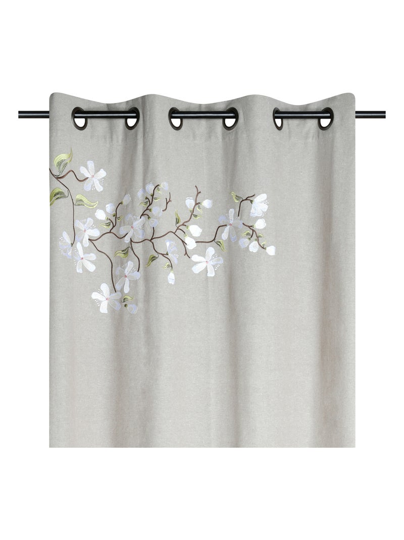 Rideau imprimé floral arbre printanier Bois naturel - Kiabi