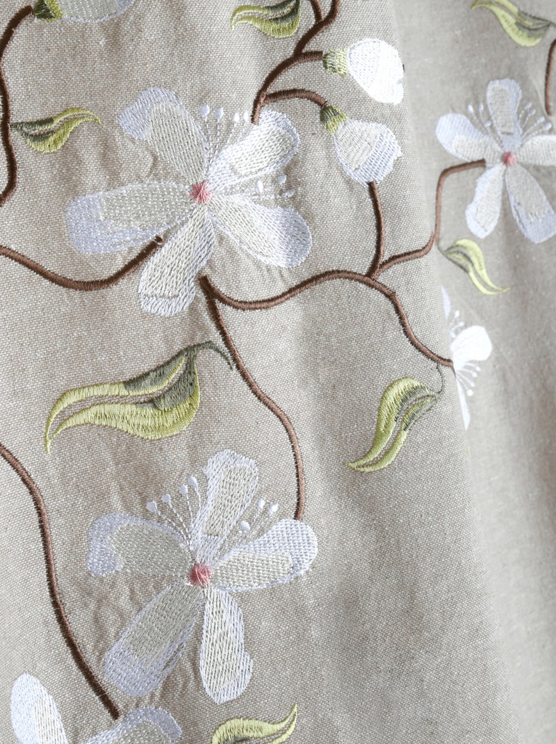 Rideau imprimé floral arbre printanier Bois naturel - Kiabi