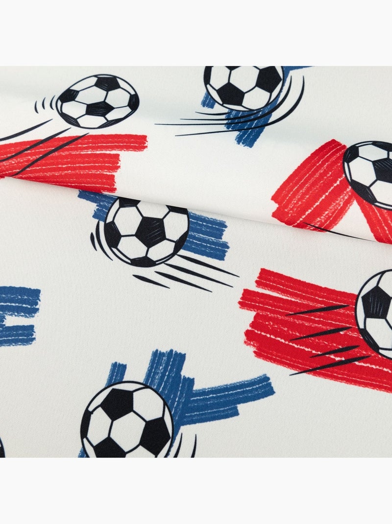 Rideau imprimé football tamisant Blanc - Kiabi
