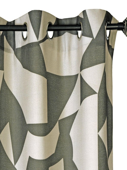 Rideau imprimé géométrique - prêt à poser. - Kiabi