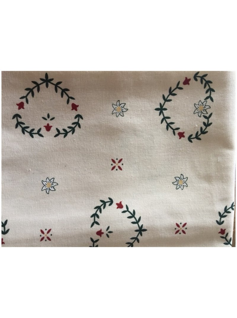 Rideau imprimé montagne coeur et edelweiss Ecru - Kiabi