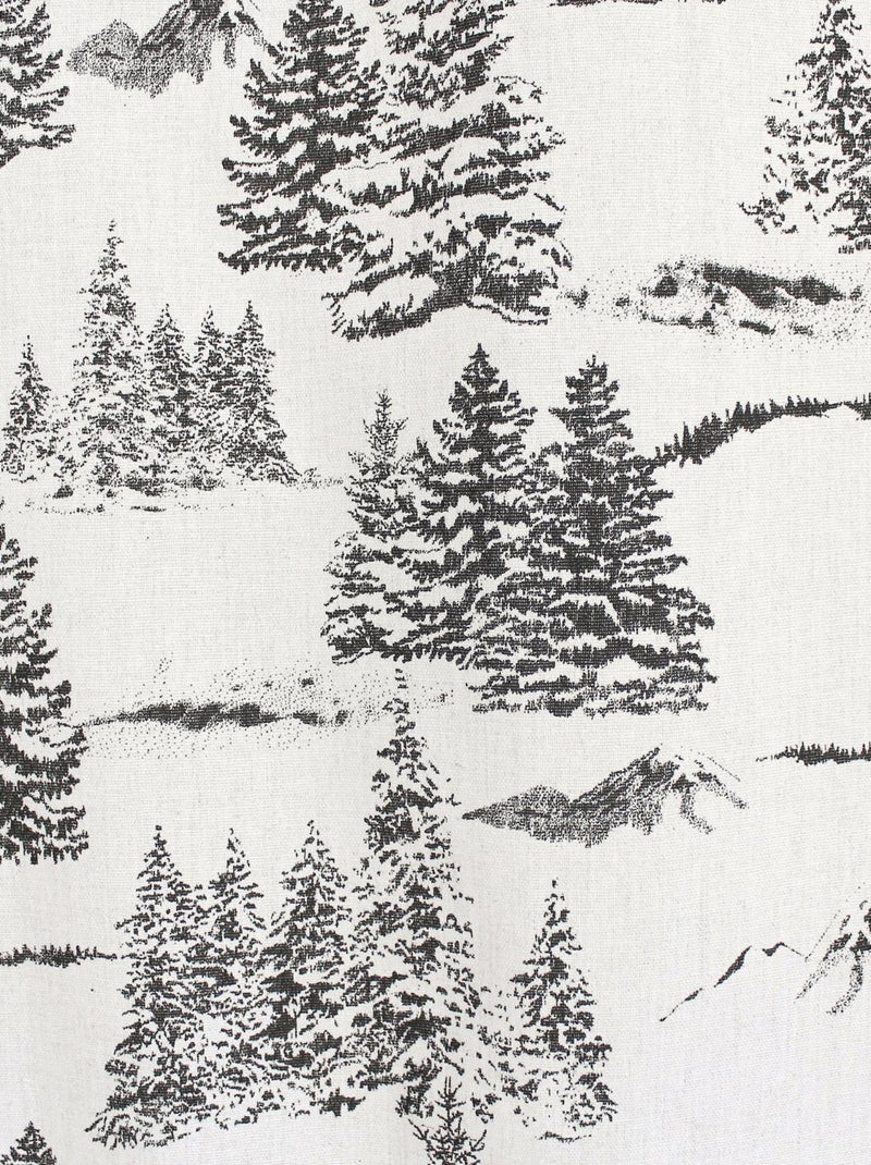 Rideau imprimé sapins EBENE Gris foncé - Kiabi