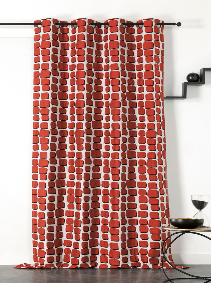 Rideau imprimé Wall Rouge - Kiabi
