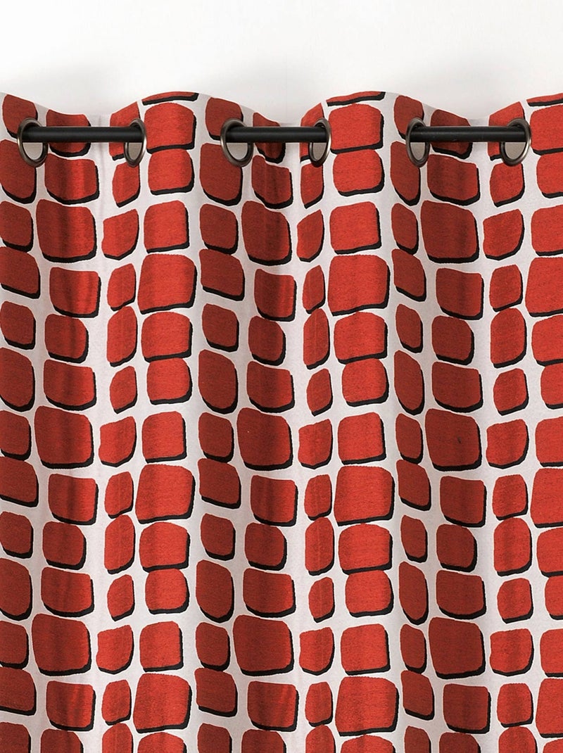 Rideau imprimé Wall Rouge - Kiabi