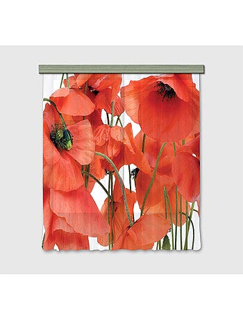 Rideau imprimés fleurs de coquelicot en gros plan 180x160 cm, 2 pièces