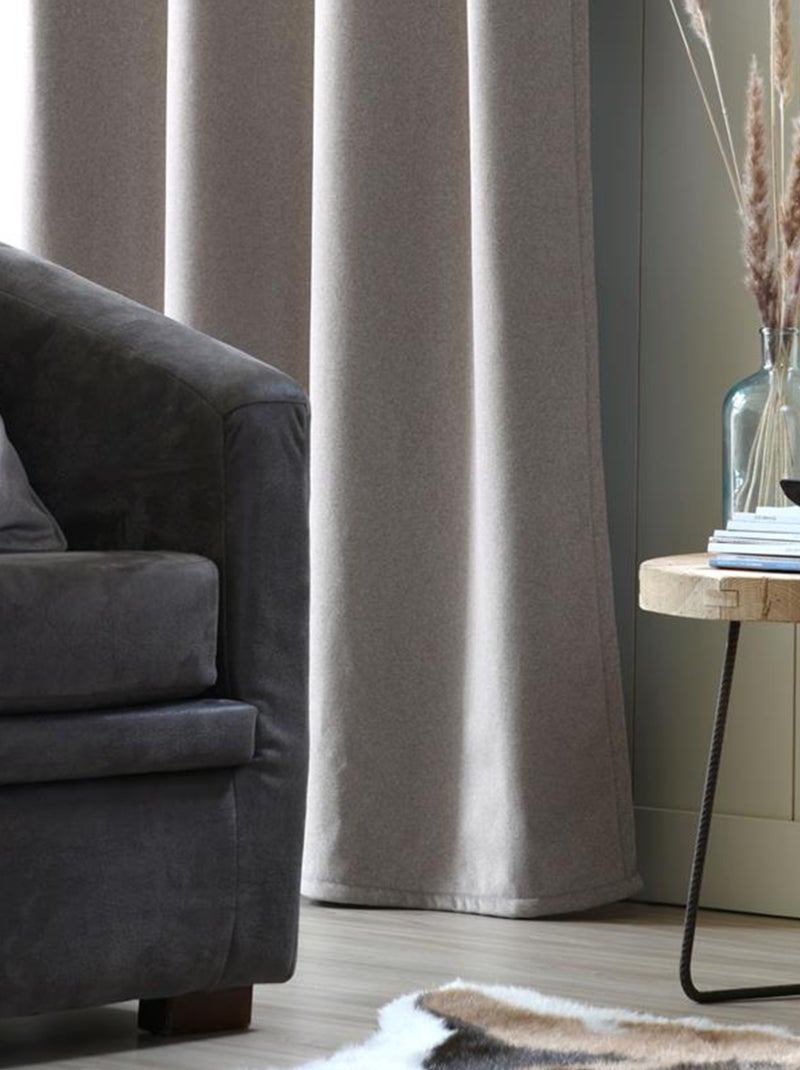Rideau isolant à œillets pour un intérieur confortable et élégant Bois naturel - Kiabi