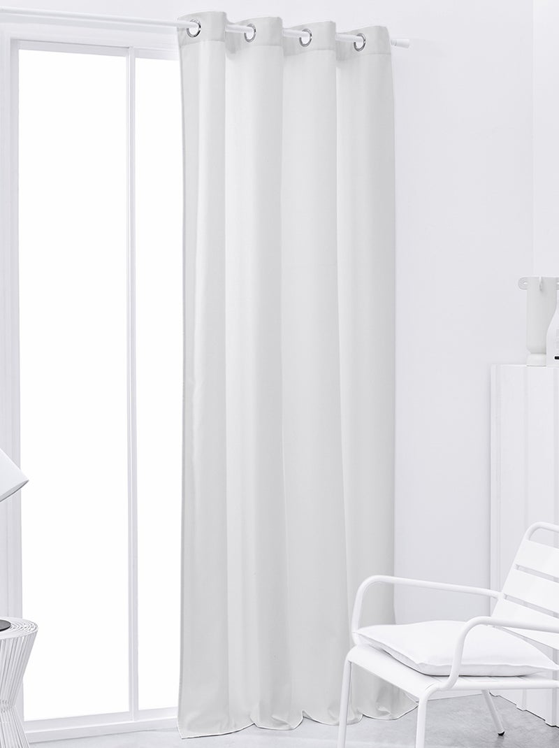 Rideau isolant à œillets uni Blanc - Kiabi