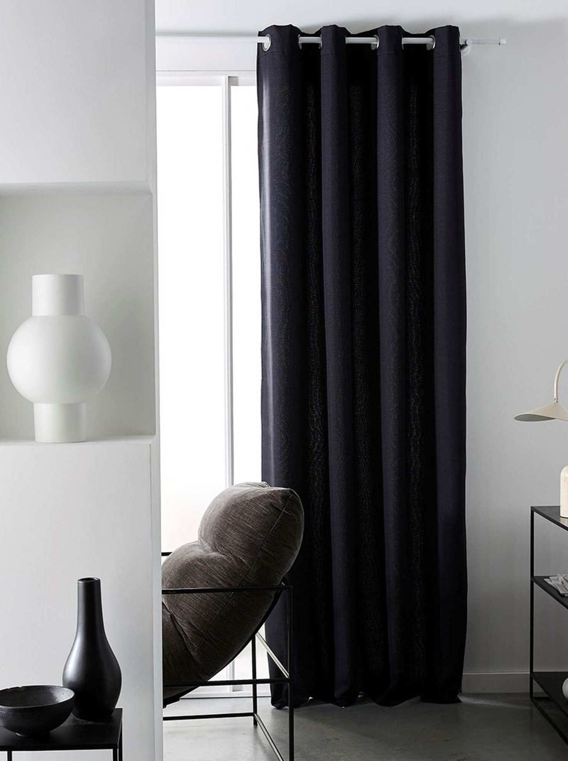 Rideau Isolant À Oeillets Uni 'prestige Effet Chambray' 'today' gris anthracite - Kiabi