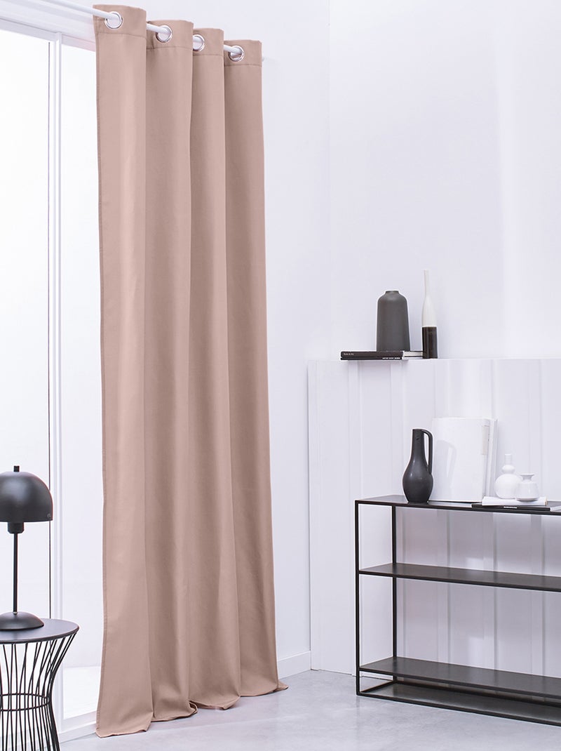 Rideau isolant à œillets uni Rose - Kiabi