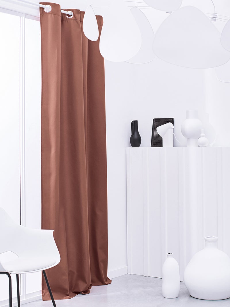 Rideau isolant à œillets uni Terracotta - Kiabi
